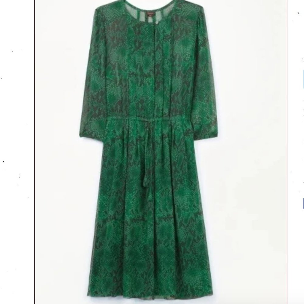 Aritzia Babaton Wallace Green Snakeskin Dress XS